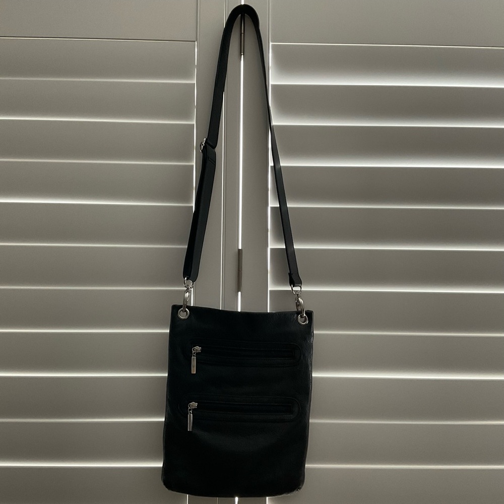 Black Leather Crossbody Bag